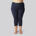 Bamboe 3/4 legging in marineblauw met marineblauwe elastische band voor dames