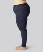 Bamboe legging in marineblauw met marineblauwe elastische band voor dames
