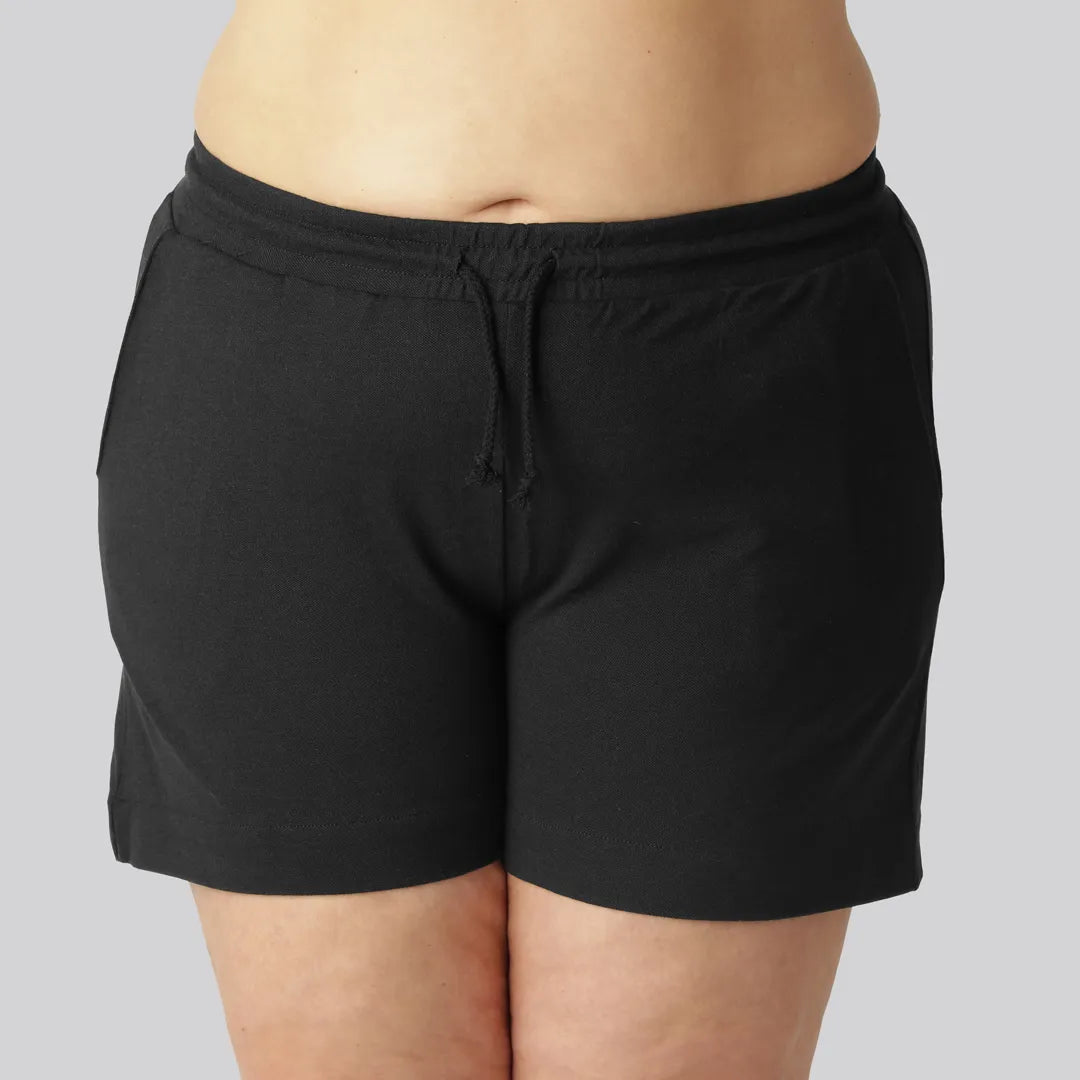 Zwarte, alledaagse shorts van bamboe voor dames