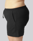 Zwarte, alledaagse shorts van bamboe voor dames