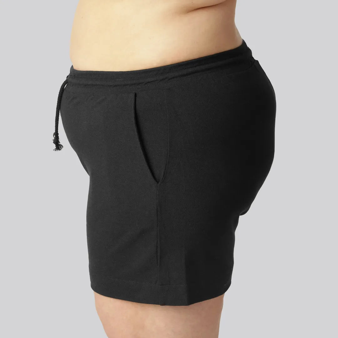 Zwarte, alledaagse shorts van bamboe voor dames