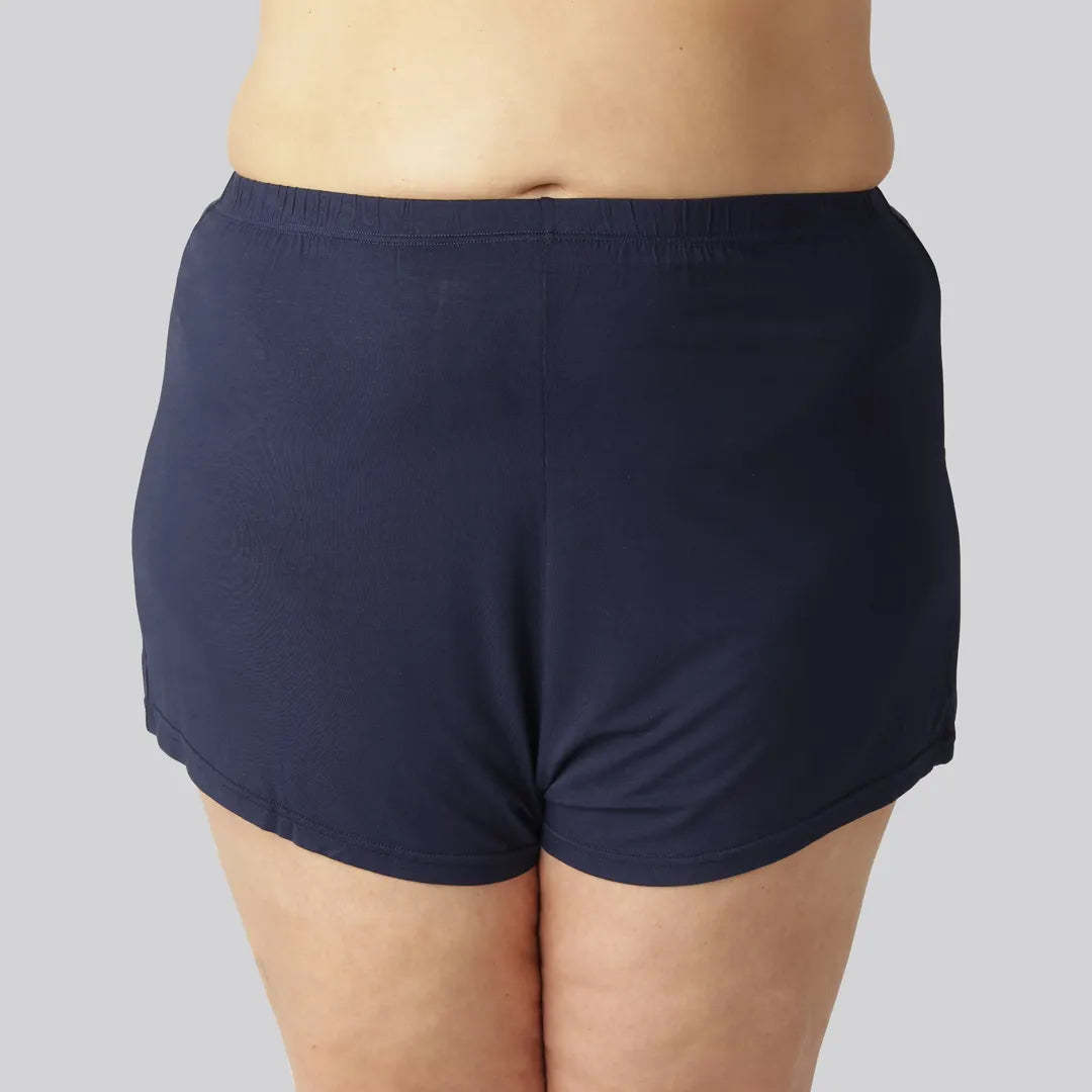 Bamboe nachtshorts in marineblauw voor dames