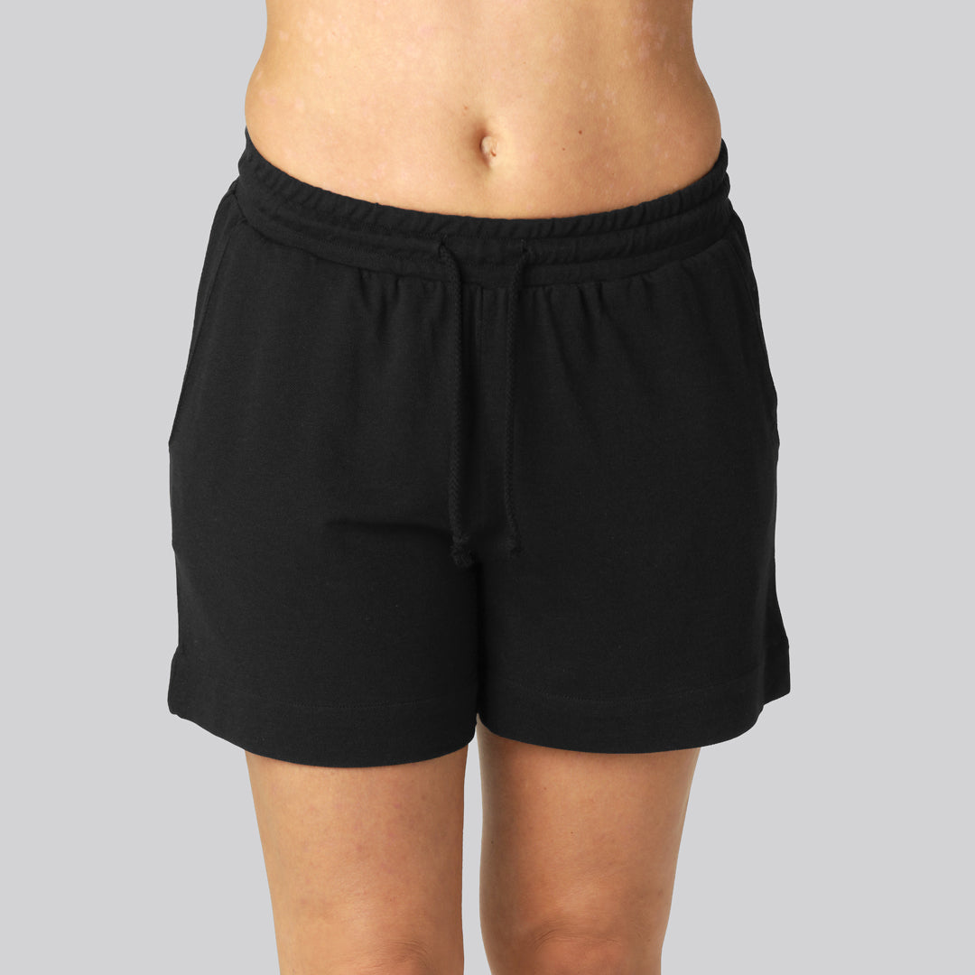 Zwarte, alledaagse shorts van bamboe voor dames