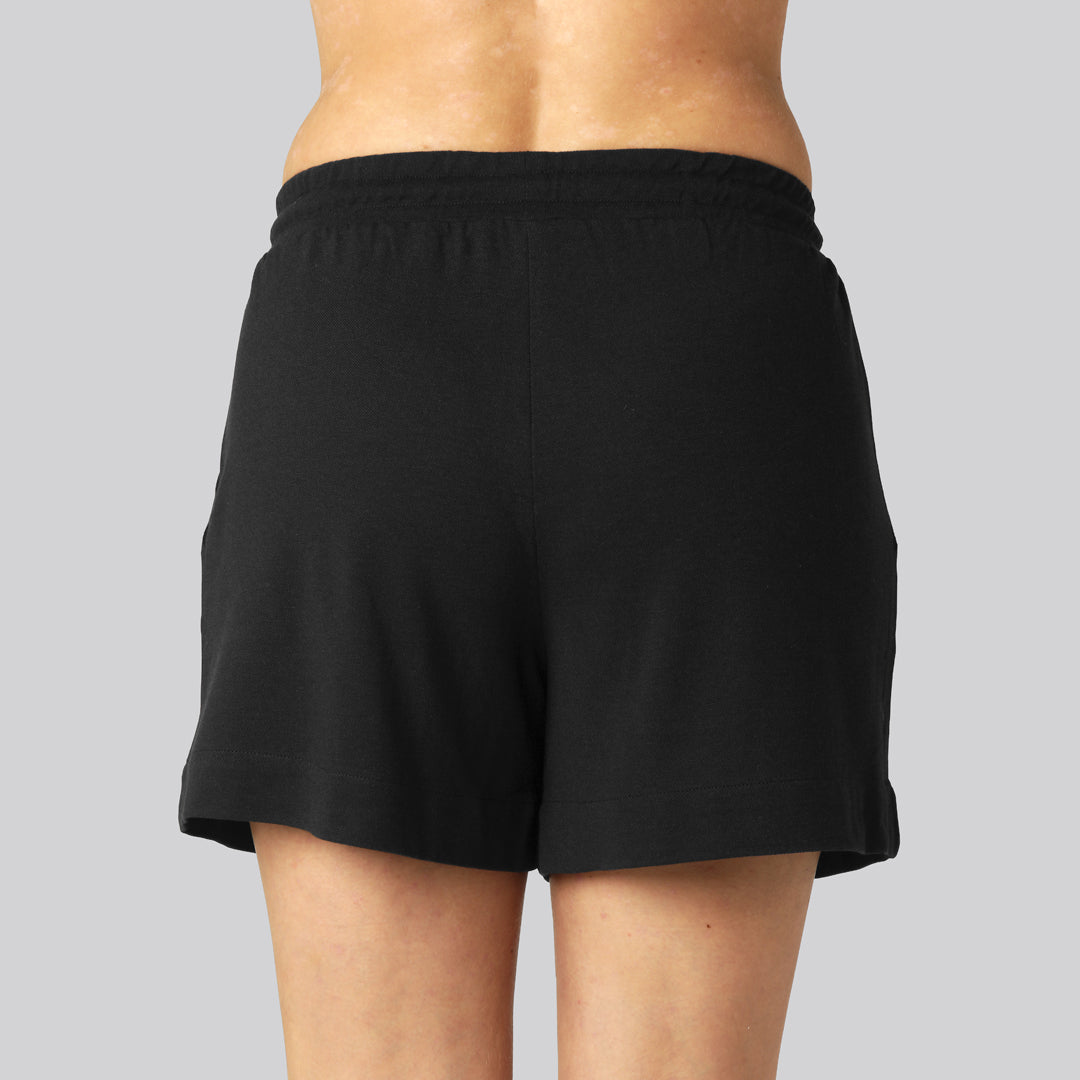 Zwarte, alledaagse shorts van bamboe voor dames