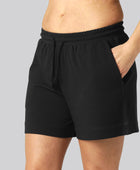 Zwarte, alledaagse shorts van bamboe voor dames