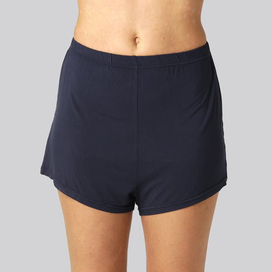 Bamboe nachtshorts in marineblauw voor dames