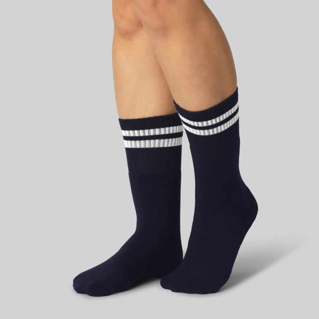 Dames tennissokken van bamboe in marineblauw