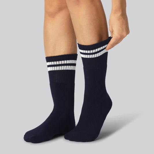 Dames tennissokken van bamboe in marineblauw