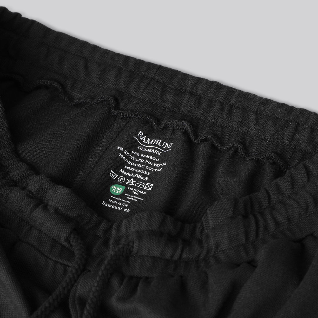 Zwarte, alledaagse shorts van bamboe voor dames