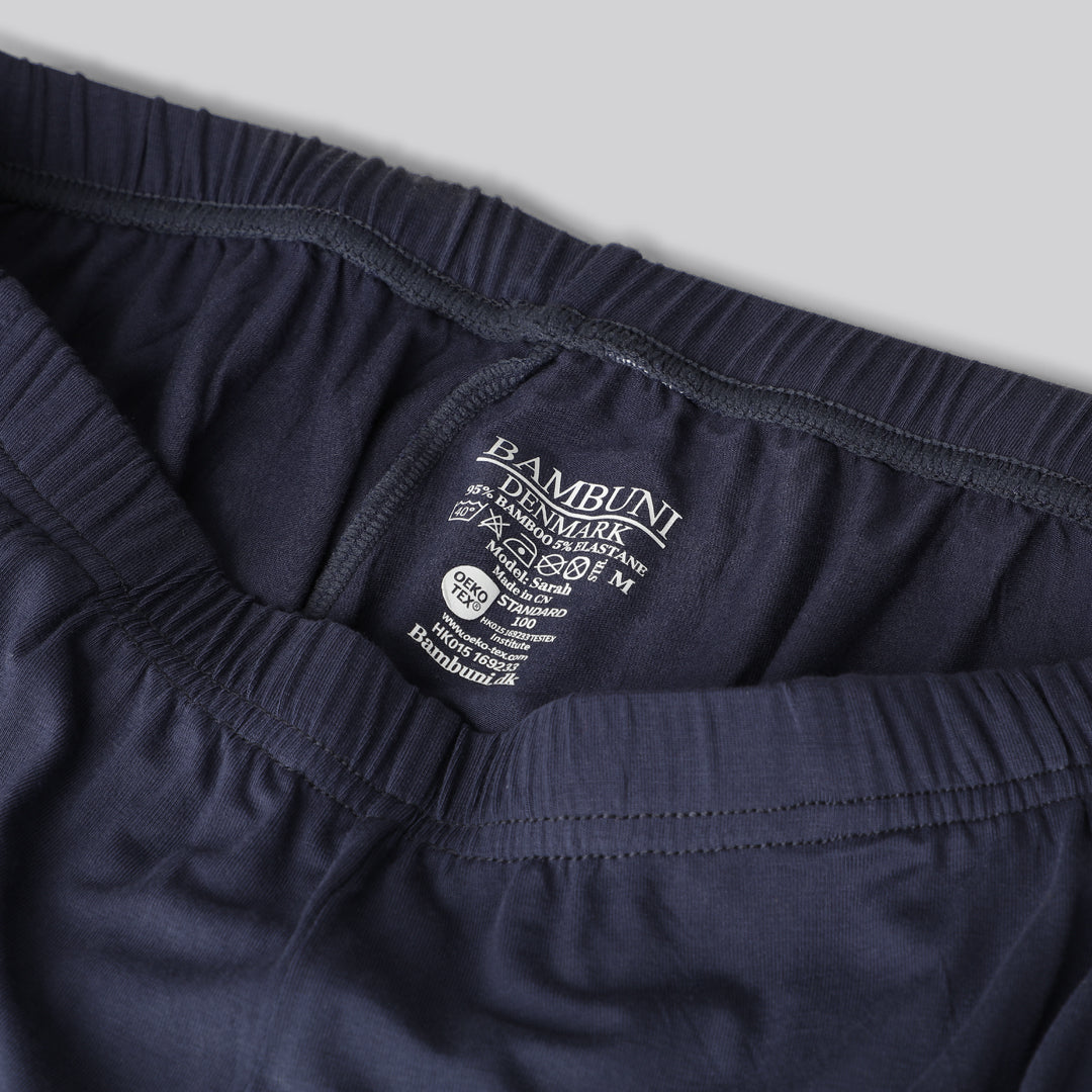 Bamboe nachtshorts in marineblauw voor dames