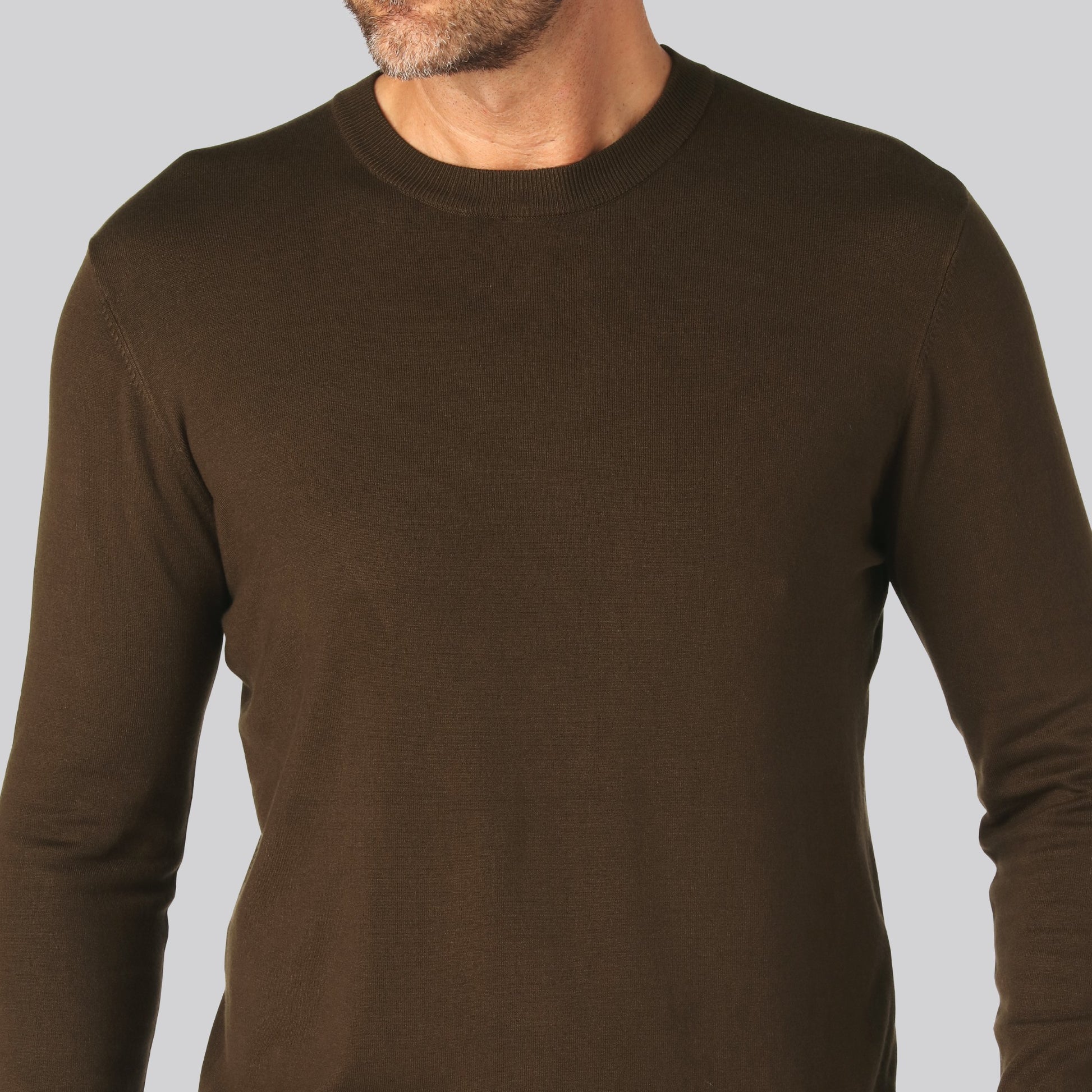 Bamboe gebreide trui in bruin voor heren