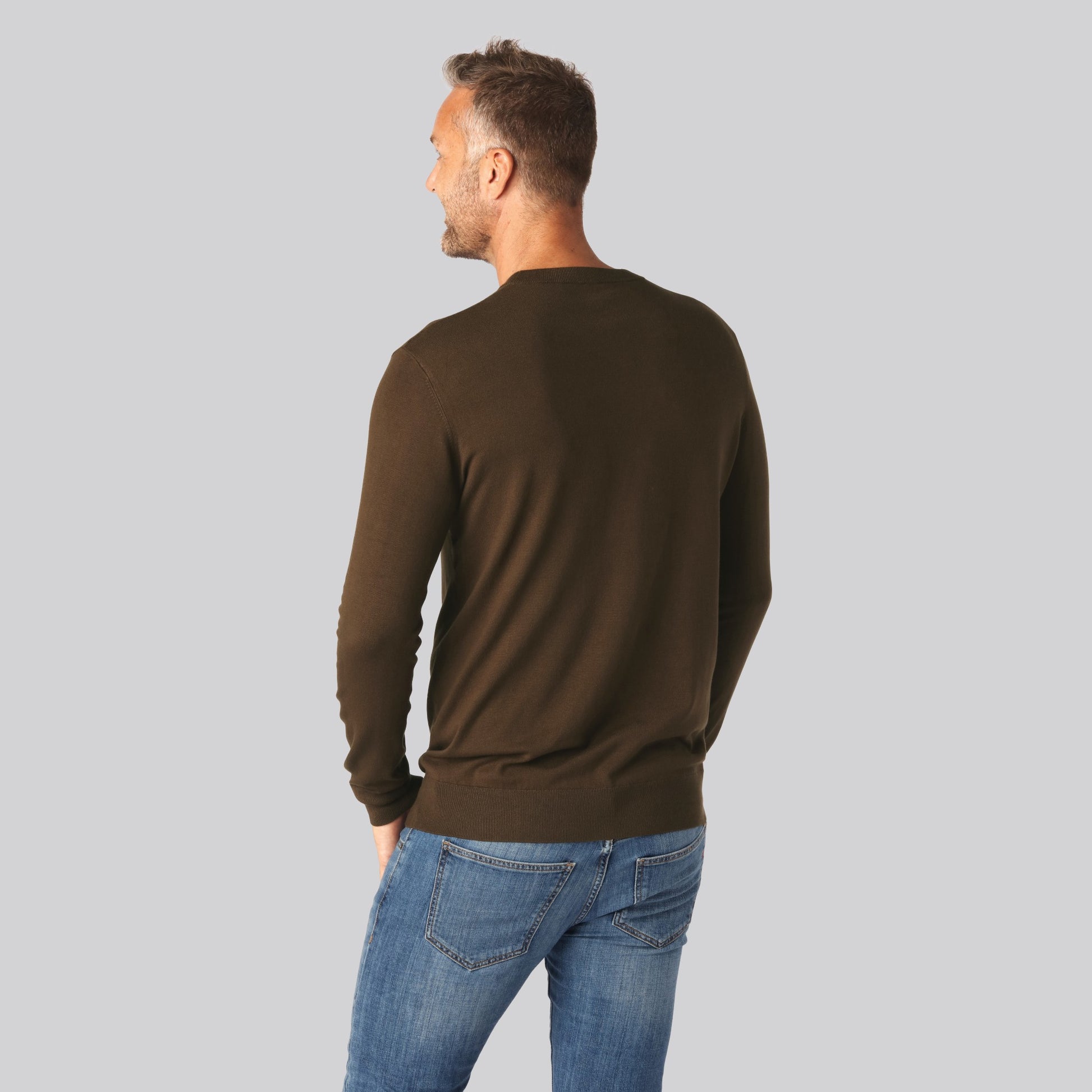 Bamboe gebreide trui in bruin voor heren