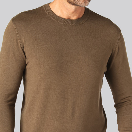 Bamboe gebreide trui in zandkleur voor heren