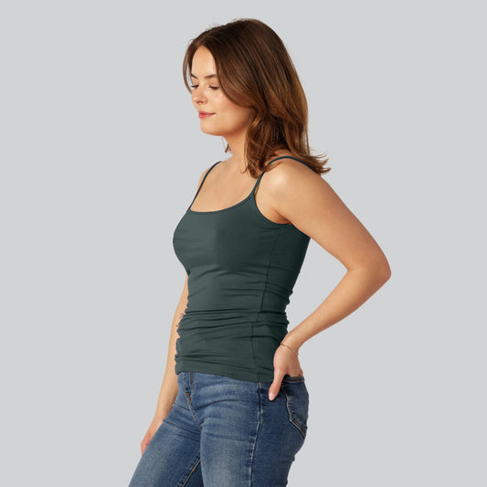 Bambuni top met smal bandje in groen