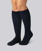 Compressiekousen van bamboe in marineblauw voor dames