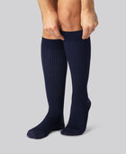 Compressiekousen van bamboe in marineblauw voor dames