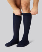 Compressiekousen van bamboe in marineblauw voor heren