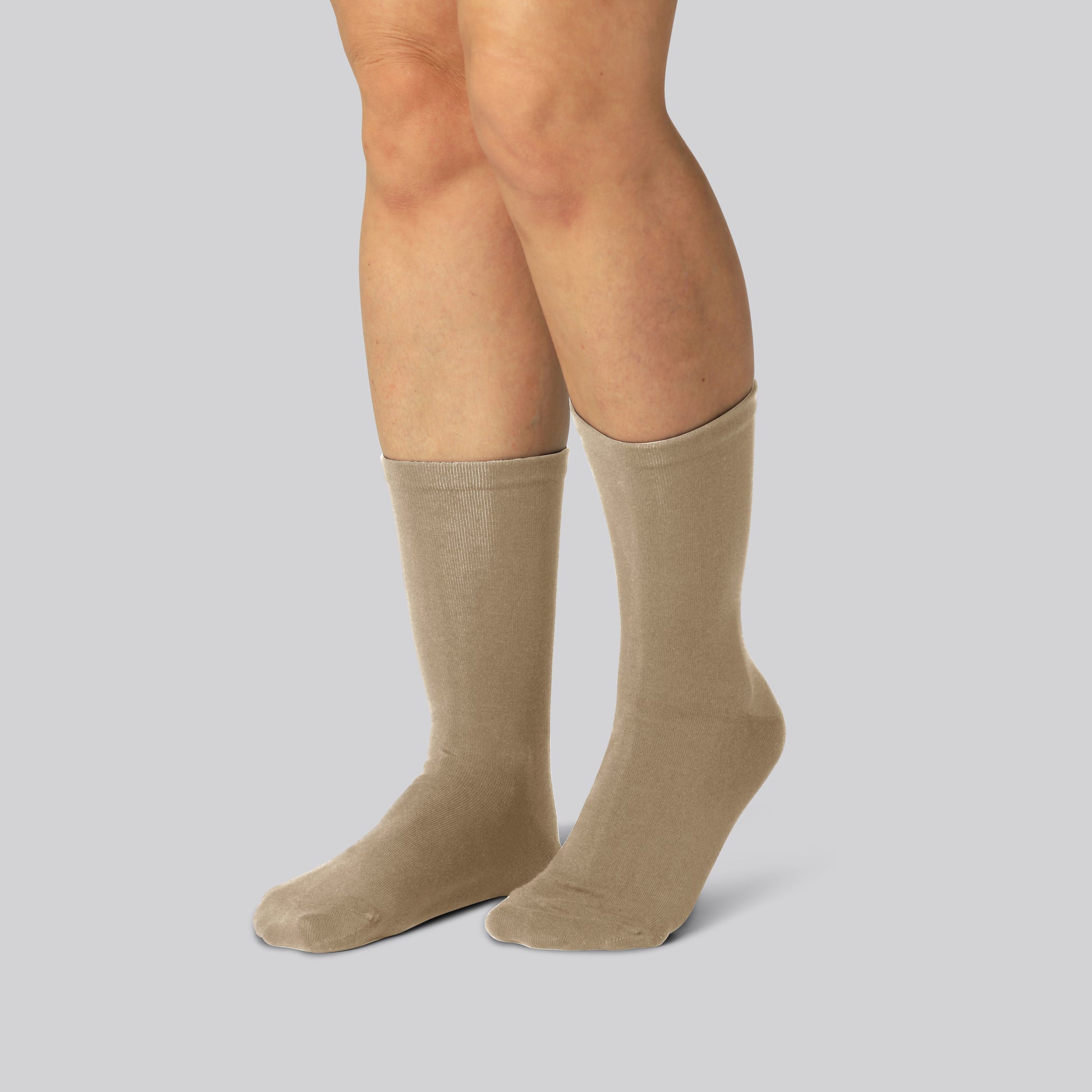 Bamboe sokken zonder elastiek in beige voor dames