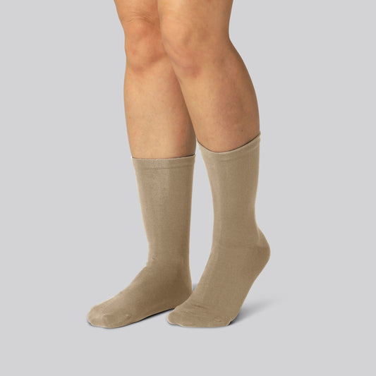 Bamboe sokken zonder elastiek in beige voor dames