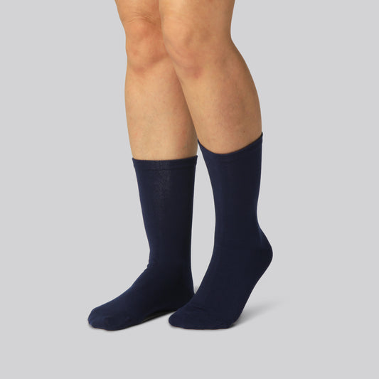 Bamboe sokken zonder elastiek in marineblauw voor dames