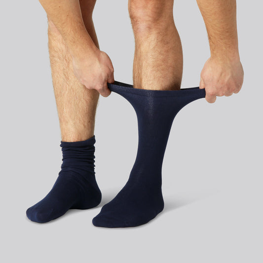 Bamboe sokken zonder elastiek in marineblauw voor heren