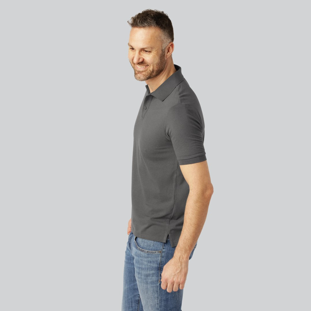 Bamboe polo in donkergrijs voor heren