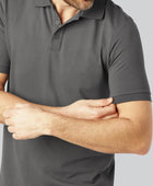 Bamboe polo in donkergrijs voor heren