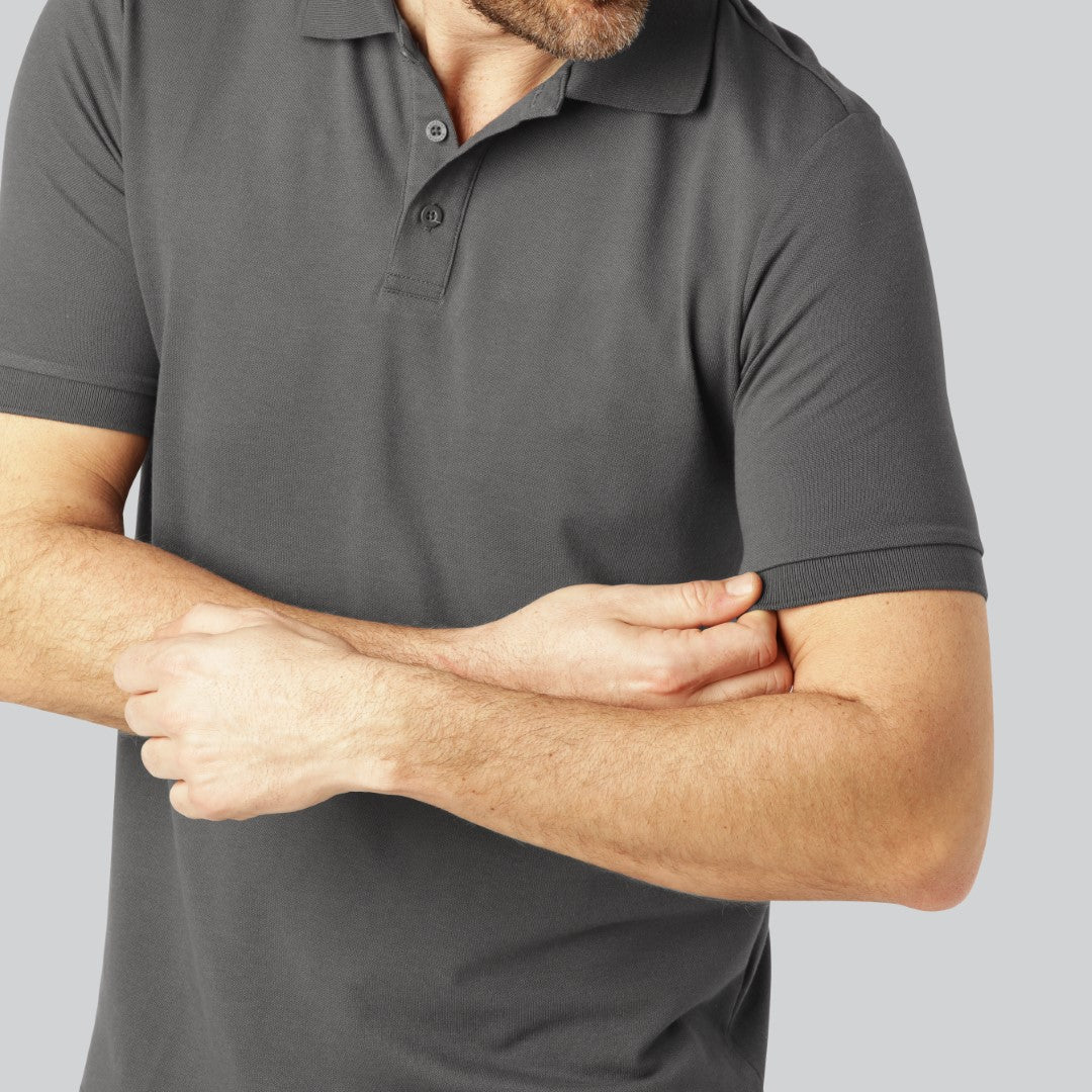 Bamboe polo in donkergrijs voor heren