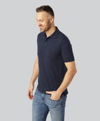 Bamboe polo in marineblauw voor heren