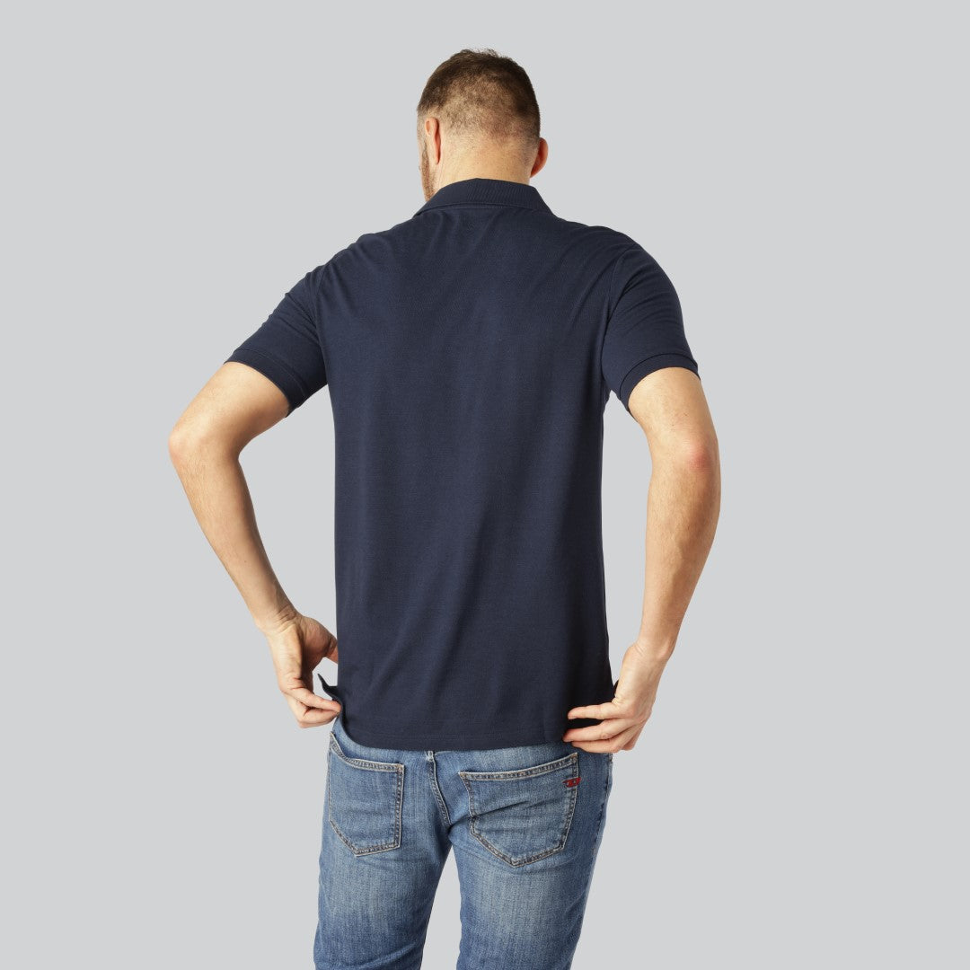 Bamboe polo in marineblauw voor heren