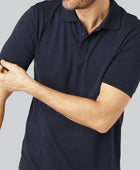 Bamboe polo in marineblauw voor heren