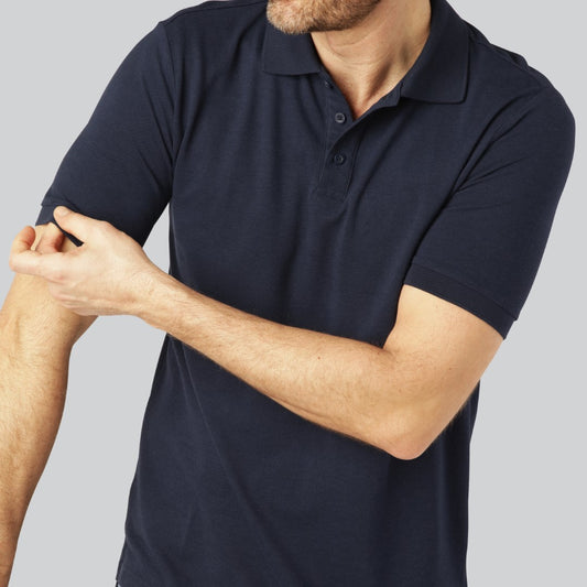 Bamboe polo in marineblauw voor heren