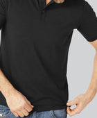 Bamboe polo in zwart voor heren