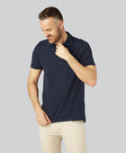 Bamboe polo in marineblauw voor heren