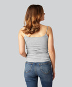 Damestop van bamboe in grijs met smalle bandjes