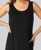 Bamboe nachthemd met brede bandjes in zwart