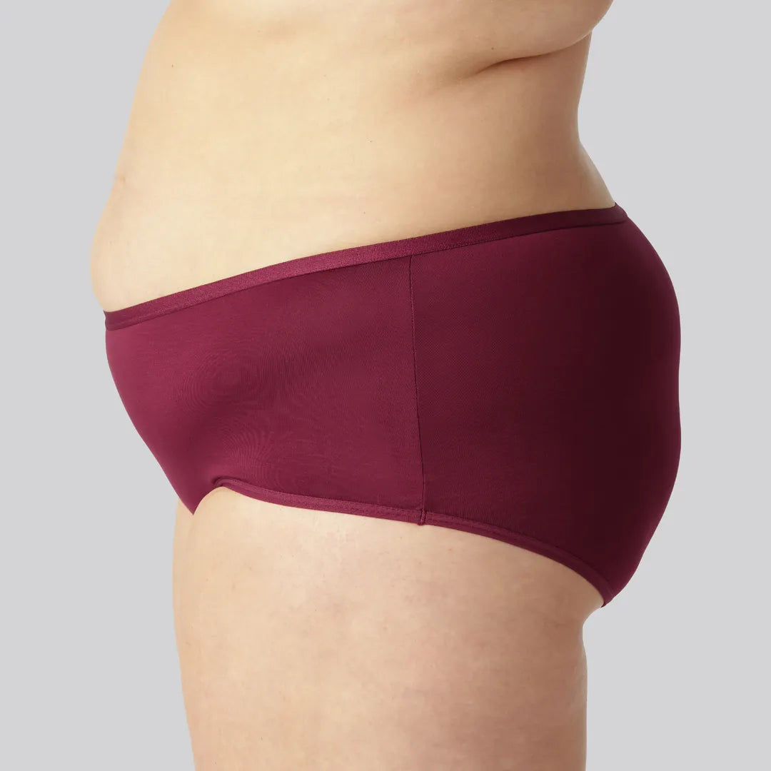 Hipster slipje van bamboe in bordeauxrood