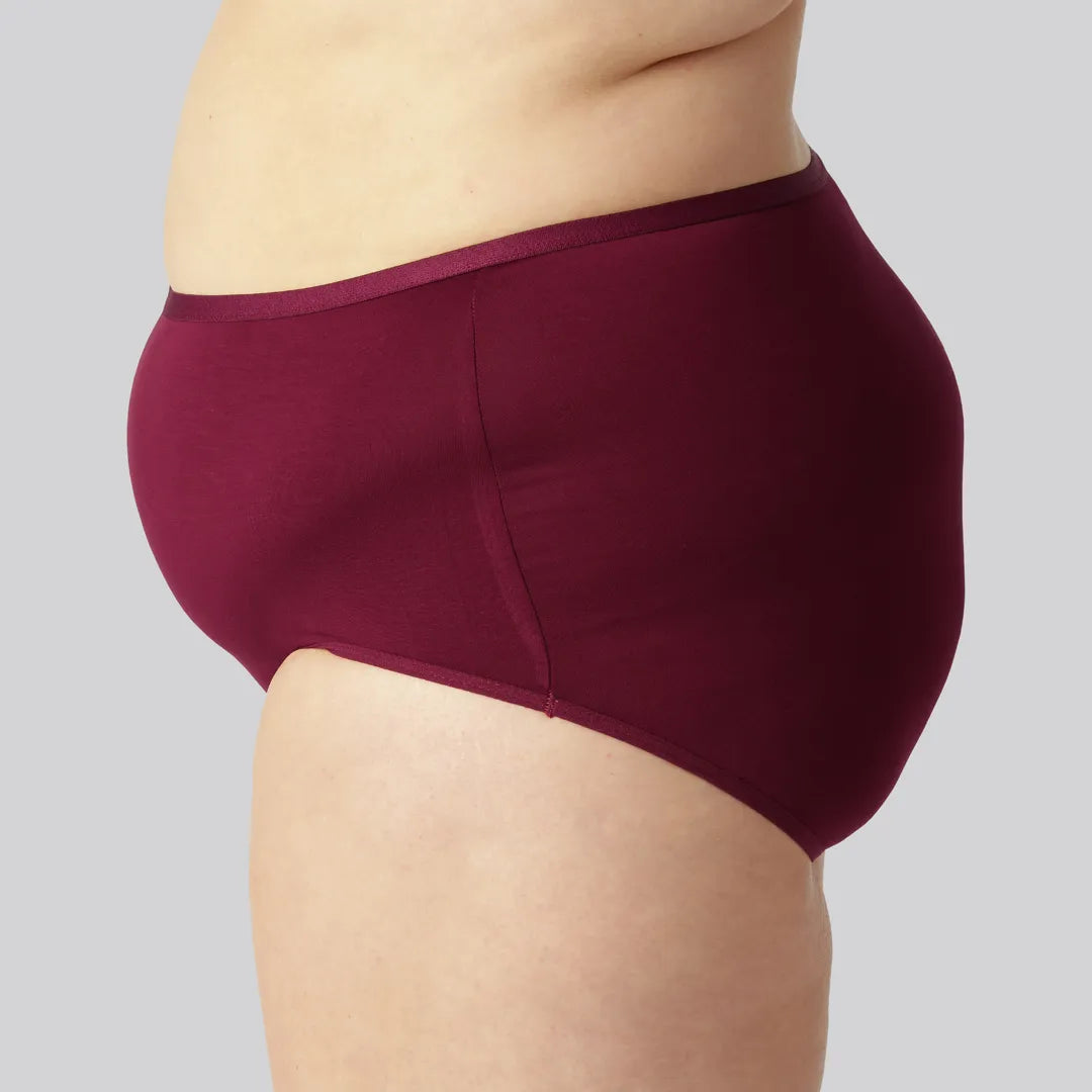 Bamboe maxi slip in bordeauxrood