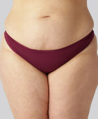 Bamboe stringslipje in bordeauxrood voor dames