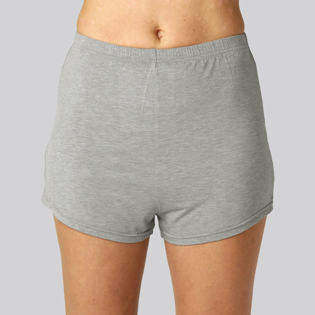 Bamboe nachtshorts in lichtgrijs voor dames