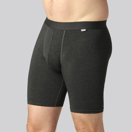 Bamboe onderbroek in antracietgrijs met extra lange pijpen voor mannen