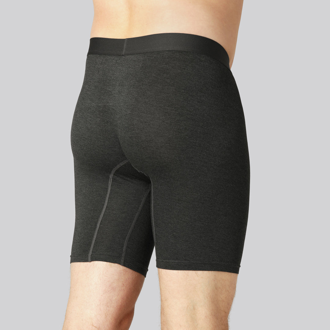 Bamboe onderbroek in antracietgrijs met extra lange pijpen voor mannen