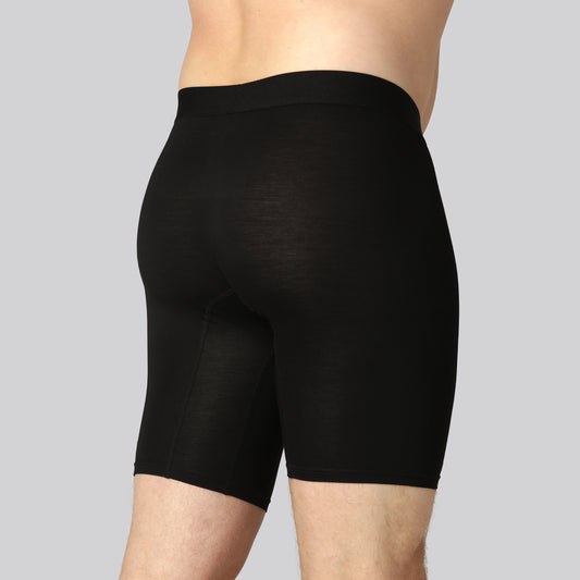 Bamboe onderbroek in zwart met extra lange pijpen voor mannen