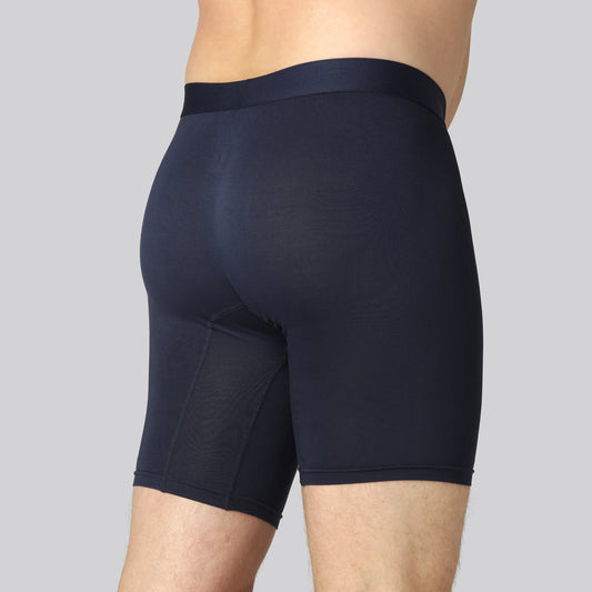 Bamboe onderbroek in marineblauw met extra lange pijpen voor mannen