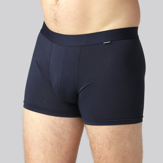 Bamboe slip in marineblauw met marineblauwe elastische band voor heren