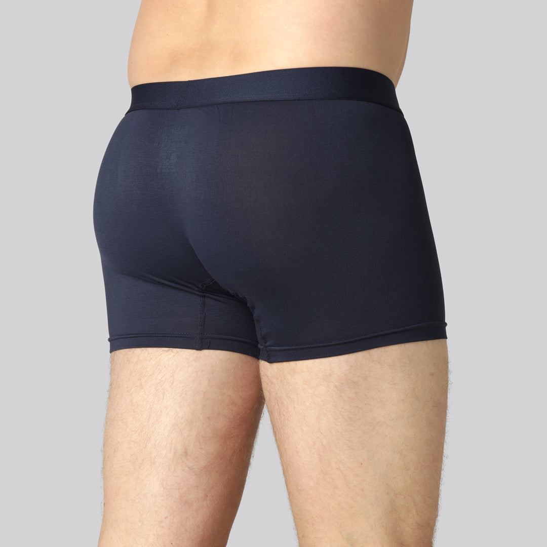 Bamboe slip in marineblauw met marineblauwe elastische band voor heren