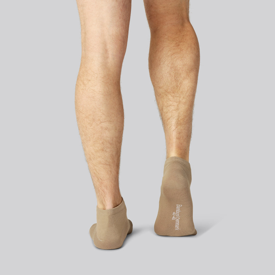 Bamboe enkelsokken in beige voor heren
