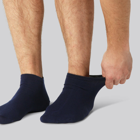 Bamboe enkelsokken in marineblauw voor heren