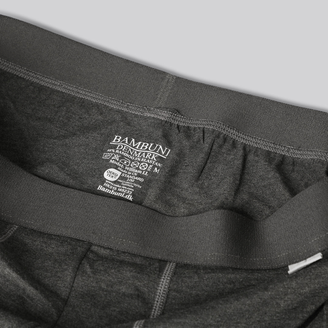 Bamboe onderbroek in antracietgrijs met extra lange pijpen voor mannen