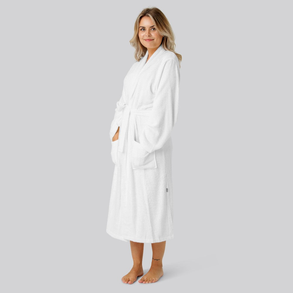 Bamboe badjas in wit voor dames van Bambuni